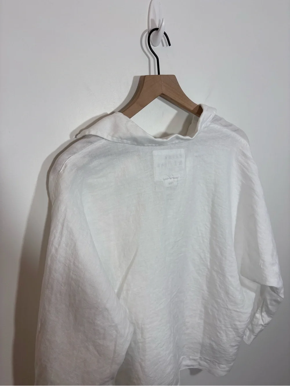Frank & Eileen GABI Popover Shirt Medium White Linen flowy laidback lagenlook